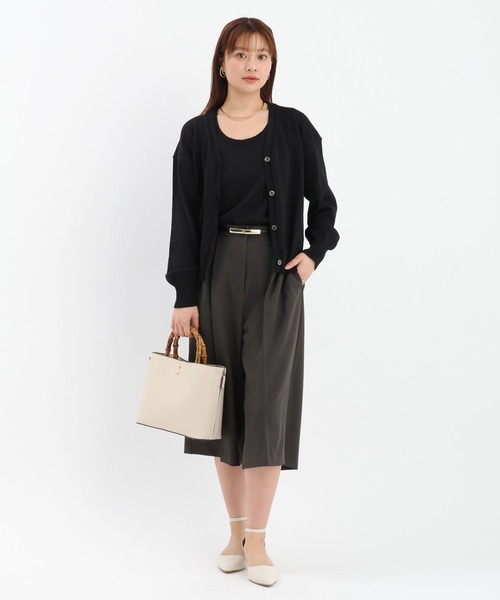 Andemiu（アンデミュウ）の「リネンコンアンサンブルニット659161（アンサンブル・レディース・オフホワイト/ブラック・FREE）」の3枚目の写真