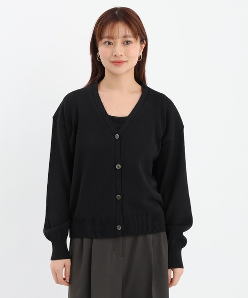 Andemiu（アンデミュウ）の「リネンコンアンサンブルニット659161（アンサンブル・レディース・オフホワイト/ブラック・FREE）」の7枚目の写真