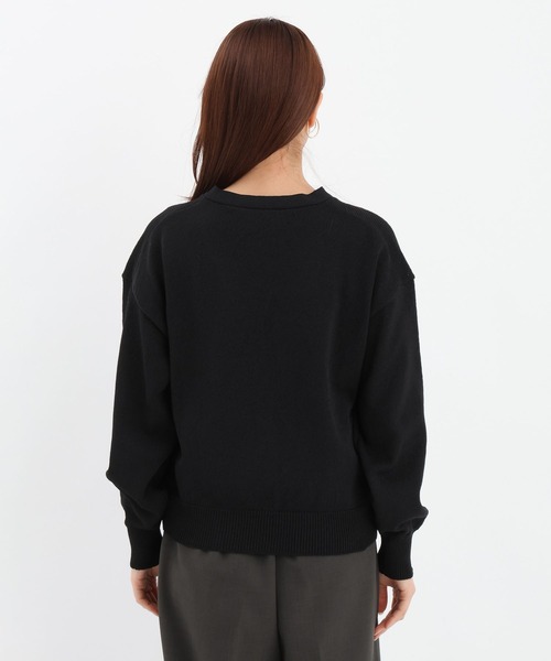 Andemiu（アンデミュウ）の「リネンコンアンサンブルニット659161（アンサンブル・レディース・オフホワイト/ブラック・FREE）」の9枚目の写真