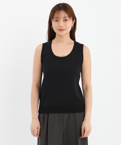 Andemiu（アンデミュウ）の「リネンコンアンサンブルニット659161（アンサンブル・レディース・オフホワイト/ブラック・FREE）」の15枚目の写真