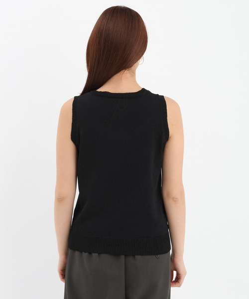 Andemiu（アンデミュウ）の「リネンコンアンサンブルニット659161（アンサンブル・レディース・オフホワイト/ブラック・FREE）」の17枚目の写真