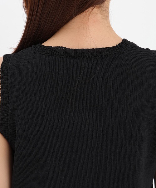 Andemiu（アンデミュウ）の「リネンコンアンサンブルニット659161（アンサンブル・レディース・オフホワイト/ブラック・FREE）」の21枚目の写真