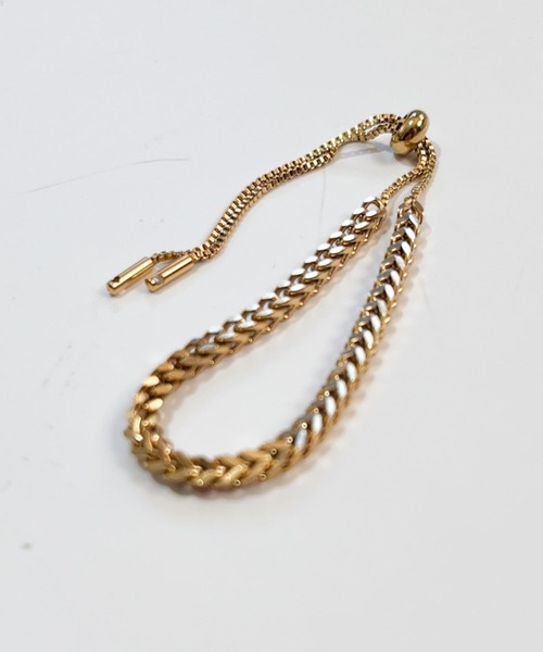 yu-ka（ユーカ）の「YU-KA:スライドチェーンブレスレットslide chain bracelet（ブレスレット・メンズ・ゴールド・FREE）」の2枚目の写真