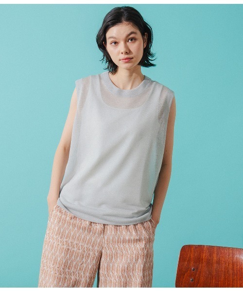 Park Slope NEWYORKER(パークスロープニューヨーカー)の「【着回し】2WAYタンクトップ(Tシャツ/カットソー・レディース・ブラック/ホワイト・L/M)」の4枚目の写真