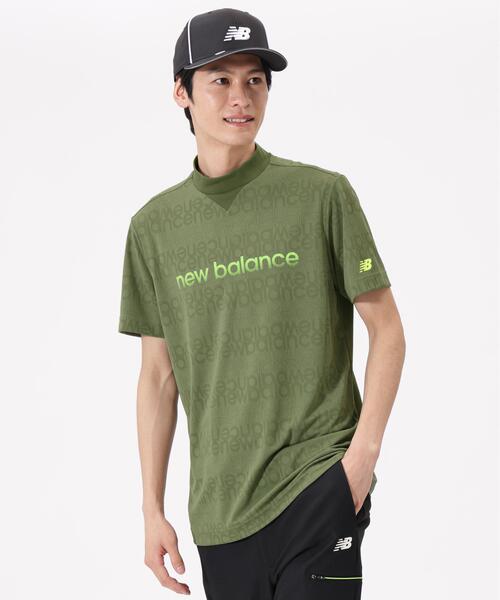 New Balance Golf(ニューバランスゴルフ)の「リフレクトロゴボーダー柄 ショートスリーブ モックネック プルオーバー (MENS)(Tシャツ/カットソー・メンズ・カーキ/ブラック/グレー系その他4・MEDIUM/X-LARGE/LARGE/XX-LARGE)」の1枚目の写真