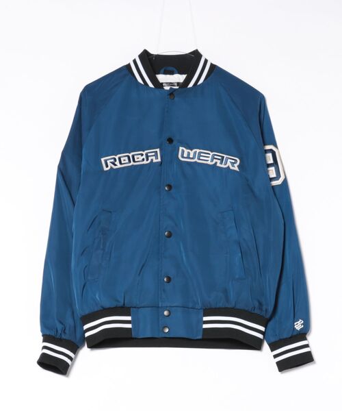 VIBGYOR（ヴィブジョー）の「ROCAWEAR/ロカウェア　NYLON VERSITY JK(CN)（スタジャン・メンズ・ブラック/ネイビー・XX-LARGE/X-LARGE/LARGE/MEDIUM）」の2枚目の写真