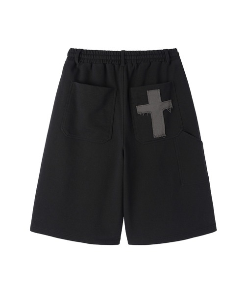 OY(オーワイ)の「『OY/オーワイ』CROSS PATCH SWEAT SHORTS/クロスパッチショートパンツ(スウェットパンツ・メンズ・ブラック/グレー・M/L)」の10枚目の写真