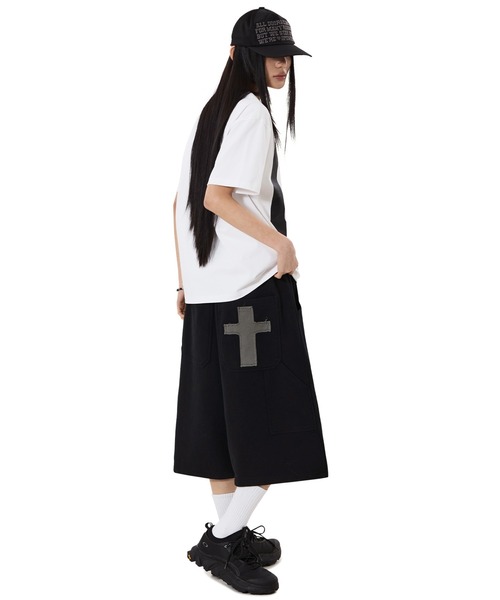 OY(オーワイ)の「『OY/オーワイ』CROSS PATCH SWEAT SHORTS/クロスパッチショートパンツ(スウェットパンツ・メンズ・ブラック/グレー・M/L)」の17枚目の写真