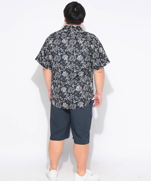 B&T CLUB(ビーティークラブ)の「シャツ 半袖 メンズ 大きいサイズ FAT ANIMALS マリン&クジラ レギュラー B&T CLUB (ビーアンドティークラブ)(シャツ/ブラウス・メンズ・ダークグリーン/ネイビー・X1(3L~4L)/X3(6L~7L)/X2(4L~5L))」の6枚目の写真