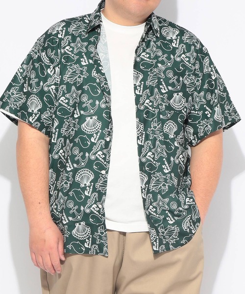 B&T CLUB(ビーティークラブ)の「シャツ 半袖 メンズ 大きいサイズ FAT ANIMALS マリン&クジラ レギュラー B&T CLUB (ビーアンドティークラブ)(シャツ/ブラウス・メンズ・ダークグリーン/ネイビー・X1(3L~4L)/X3(6L~7L)/X2(4L~5L))」の17枚目の写真