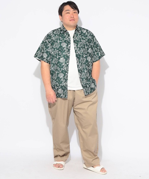 B&T CLUB(ビーティークラブ)の「シャツ 半袖 メンズ 大きいサイズ FAT ANIMALS マリン&クジラ レギュラー B&T CLUB (ビーアンドティークラブ)(シャツ/ブラウス・メンズ・ダークグリーン/ネイビー・X1(3L~4L)/X3(6L~7L)/X2(4L~5L))」の16枚目の写真
