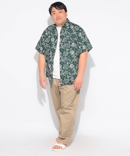 B&T CLUB(ビーティークラブ)の「シャツ 半袖 メンズ 大きいサイズ FAT ANIMALS マリン&クジラ レギュラー B&T CLUB (ビーアンドティークラブ)(シャツ/ブラウス・メンズ・ダークグリーン/ネイビー・X1(3L~4L)/X3(6L~7L)/X2(4L~5L))」の18枚目の写真