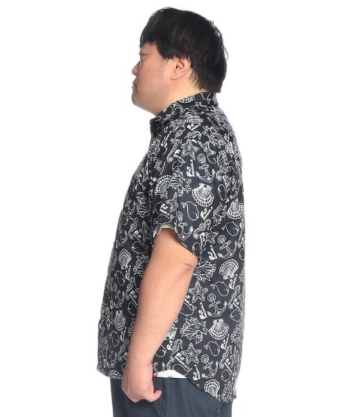 B&T CLUB(ビーティークラブ)の「シャツ 半袖 メンズ 大きいサイズ FAT ANIMALS マリン&クジラ レギュラー B&T CLUB (ビーアンドティークラブ)(シャツ/ブラウス・メンズ・ダークグリーン/ネイビー・X1(3L~4L)/X3(6L~7L)/X2(4L~5L))」の7枚目の写真