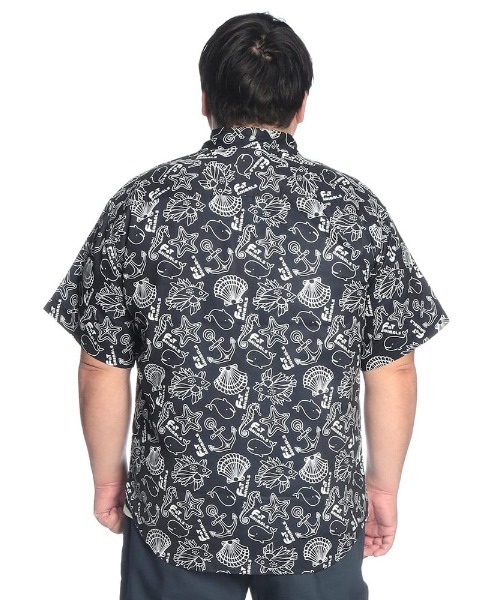 B&T CLUB(ビーティークラブ)の「シャツ 半袖 メンズ 大きいサイズ FAT ANIMALS マリン&クジラ レギュラー B&T CLUB (ビーアンドティークラブ)(シャツ/ブラウス・メンズ・ダークグリーン/ネイビー・X1(3L~4L)/X3(6L~7L)/X2(4L~5L))」の8枚目の写真