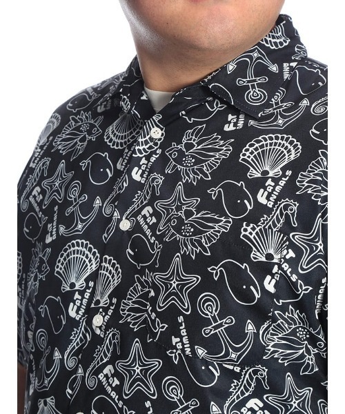 B&T CLUB(ビーティークラブ)の「シャツ 半袖 メンズ 大きいサイズ FAT ANIMALS マリン&クジラ レギュラー B&T CLUB (ビーアンドティークラブ)(シャツ/ブラウス・メンズ・ダークグリーン/ネイビー・X1(3L~4L)/X3(6L~7L)/X2(4L~5L))」の9枚目の写真