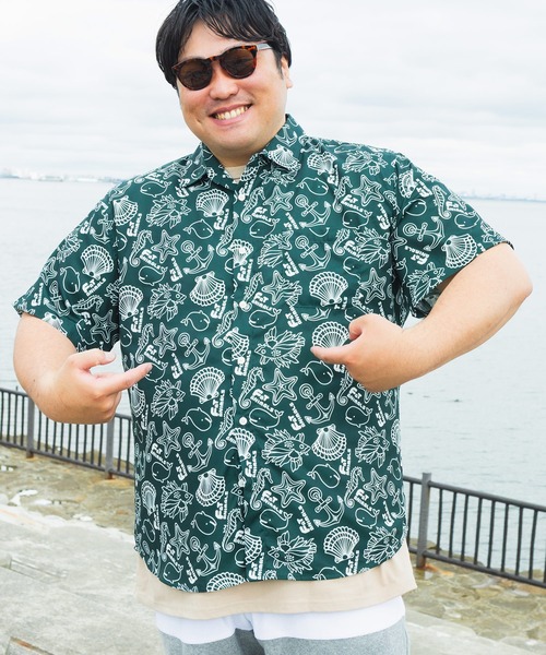 B&T CLUB(ビーティークラブ)の「シャツ 半袖 メンズ 大きいサイズ FAT ANIMALS マリン&クジラ レギュラー B&T CLUB (ビーアンドティークラブ)(シャツ/ブラウス・メンズ・ダークグリーン/ネイビー・X1(3L~4L)/X3(6L~7L)/X2(4L~5L))」の20枚目の写真