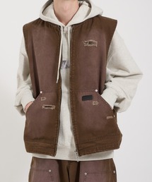 Perushu（ペルーシュ）の「DAMAGE FADED DUCK DOUBLE ZIP VEST／ダメージフェードダックダブルジップベスト（ベスト）」