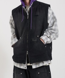 Perushu（ペルーシュ）の「DAMAGE FADED DUCK DOUBLE ZIP VEST／ダメージフェードダックダブルジップベスト（ベスト）」