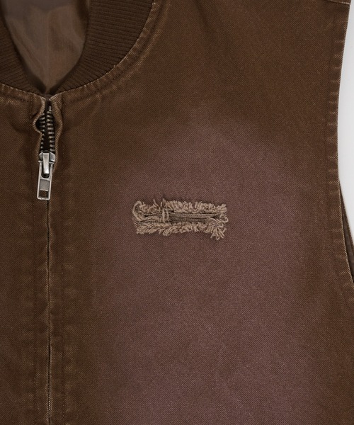 Perushu(ペルーシュ)の「DAMAGE FADED DUCK DOUBLE ZIP VEST/ダメージフェードダックダブルジップベスト(ベスト・メンズ・ブラック/ブラウン・LARGE/MEDIUM)」の15枚目の写真