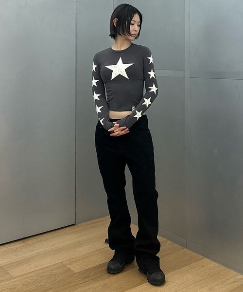 EXTRAORDINARY(エクストラオーディナリー)の「W STARLIGHT LS TEE CHARCOAL(Tシャツ/カットソー・レディース・その他・F)」の6枚目の写真