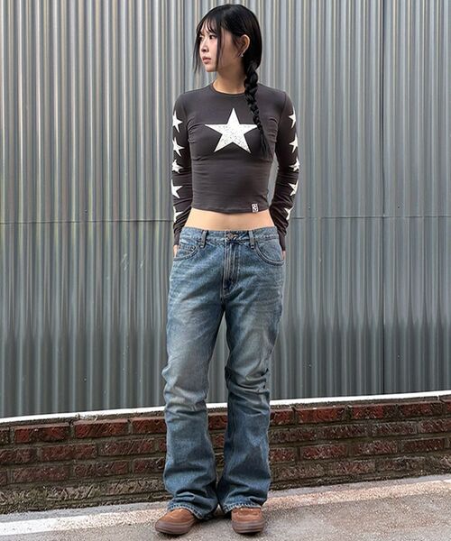 EXTRAORDINARY(エクストラオーディナリー)の「W STARLIGHT LS TEE CHARCOAL(Tシャツ/カットソー・レディース・その他・F)」の9枚目の写真