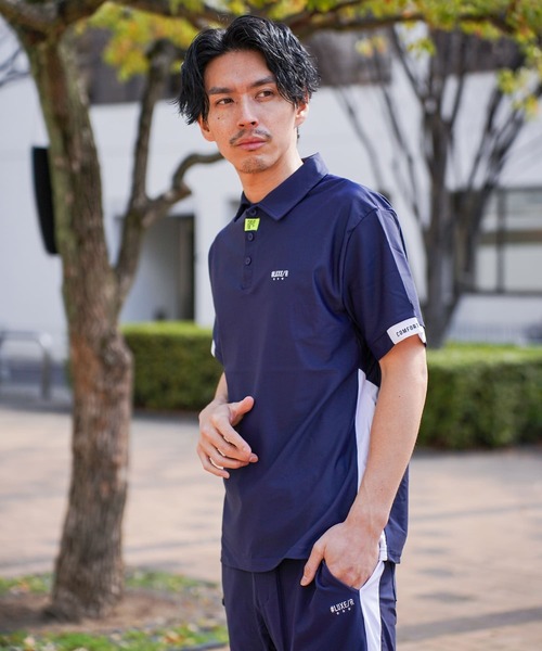 LUXE/R GOLF（ラグジュ ゴルフ）の「(RM)【LUXE/R GOLF】ストレッチ スムース ロゴ ポロシャツ（ポロシャツ・メンズ・ネイビー/チャコールグレー/ブラック/ホワイト・X-LARGE/LARGE/MEDIUM）」の4枚目の写真