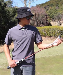 (RM)【LUXE/R GOLF】ストレッチ スムース ロゴ ポロシャツ