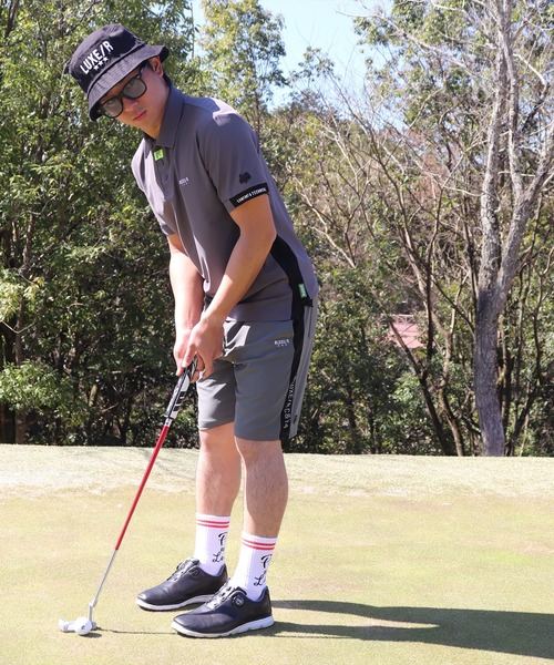 LUXE/R GOLF（ラグジュ ゴルフ）の「(RM)【LUXE/R GOLF】ストレッチ スムース ロゴ ポロシャツ（ポロシャツ・メンズ・ネイビー/チャコールグレー/ブラック/ホワイト・X-LARGE/LARGE/MEDIUM）」の20枚目の写真