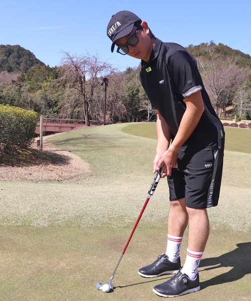 LUXE/R GOLF（ラグジュ ゴルフ）の「(RM)【LUXE/R GOLF】ストレッチ スムース ロゴ ポロシャツ（ポロシャツ・メンズ・ネイビー/チャコールグレー/ブラック/ホワイト・X-LARGE/LARGE/MEDIUM）」の19枚目の写真