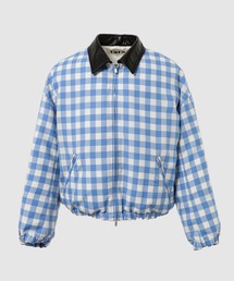 TSTS（ティーエスティーエス）の「GINGHAM WOOL LEATHER COLLAR DOWN JACKET（ブルゾン）」