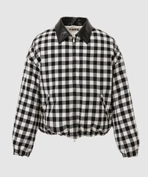 TSTS（ティーエスティーエス）の「GINGHAM WOOL LEATHER COLLAR DOWN JACKET（ブルゾン）」
