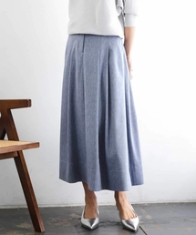 デニムライクシャンブレー Aラインスカート