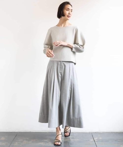 MICHEL KLEIN(ミッシェル・クラン)の「デニムライクシャンブレー Aラインスカート(スカート・レディース・ネイビー/グレー・38)」の17枚目の写真