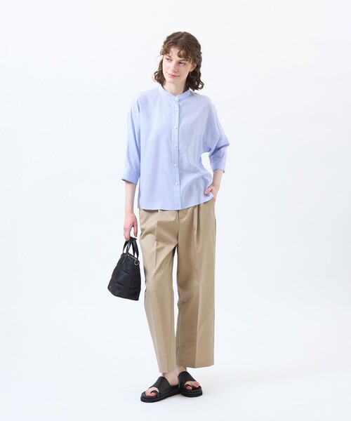 MACKINTOSH PHILOSOPHY(マッキントッシュ フィロソフィー)の「リネンミックスバンドカラーブラウス(シャツ/ブラウス・レディース・ブルー系その他2/ブラウン系その他4/ピンク系その他2・36/38)」の6枚目の写真