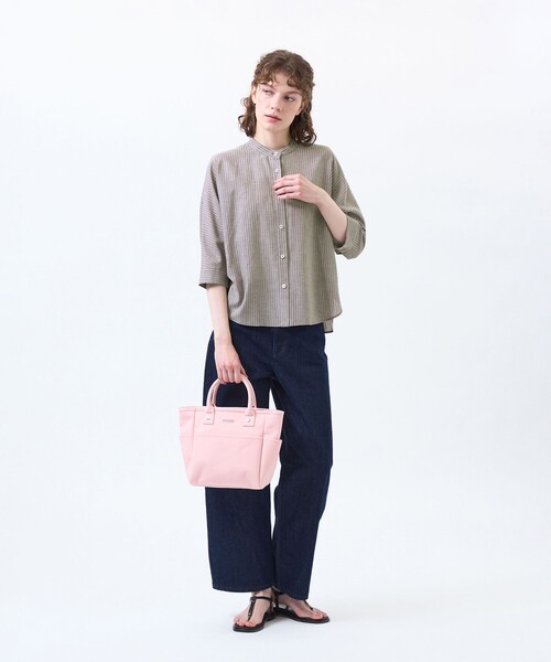 MACKINTOSH PHILOSOPHY(マッキントッシュ フィロソフィー)の「リネンミックスバンドカラーブラウス(シャツ/ブラウス・レディース・ブルー系その他2/ブラウン系その他4/ピンク系その他2・36/38)」の5枚目の写真