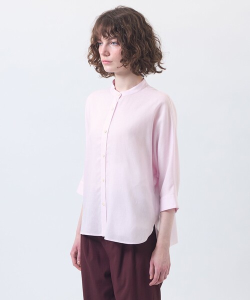MACKINTOSH PHILOSOPHY(マッキントッシュ フィロソフィー)の「リネンミックスバンドカラーブラウス(シャツ/ブラウス・レディース・ブルー系その他2/ブラウン系その他4/ピンク系その他2・36/38)」の15枚目の写真