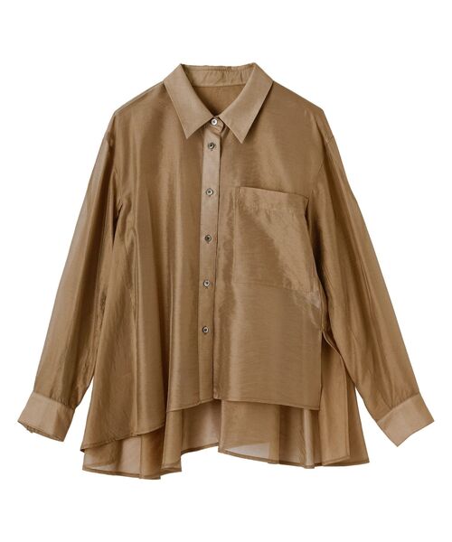 LANVIN en Bleu(ランバンオンブルー)の「セミシアーフレアシャツ(シャツ/ブラウス・レディース・チャコールグレー/オフホワイト/ブラック/ベージュ・38)」の4枚目の写真