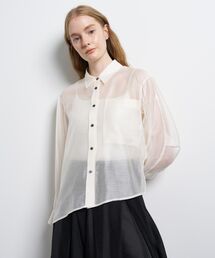 LANVIN en Bleu | セミシアーフレアシャツ(シャツ/ブラウス)