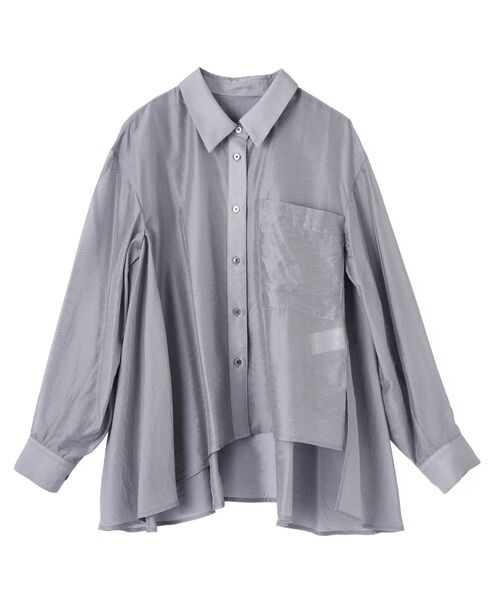 LANVIN en Bleu(ランバンオンブルー)の「セミシアーフレアシャツ(シャツ/ブラウス・レディース・チャコールグレー/オフホワイト/ブラック/ベージュ・38)」の3枚目の写真