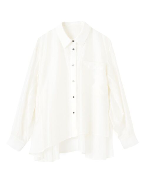 LANVIN en Bleu(ランバンオンブルー)の「セミシアーフレアシャツ(シャツ/ブラウス・レディース・チャコールグレー/オフホワイト/ブラック/ベージュ・38)」の5枚目の写真