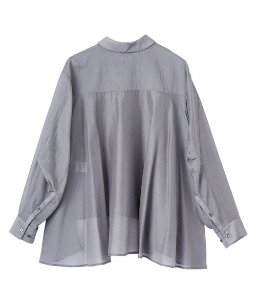 LANVIN en Bleu(ランバンオンブルー)の「セミシアーフレアシャツ(シャツ/ブラウス・レディース・チャコールグレー/オフホワイト/ブラック/ベージュ・38)」の9枚目の写真