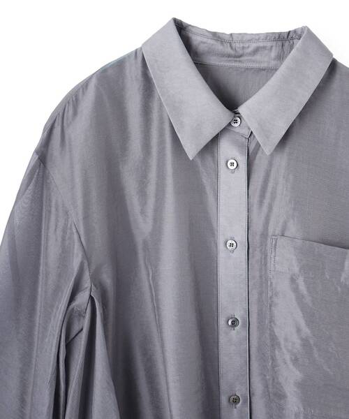 LANVIN en Bleu(ランバンオンブルー)の「セミシアーフレアシャツ(シャツ/ブラウス・レディース・チャコールグレー/オフホワイト/ブラック/ベージュ・38)」の10枚目の写真