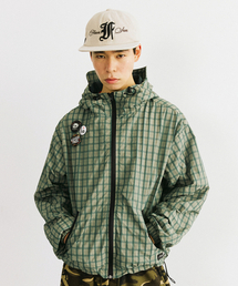 FREEMARIO（フリーマリオ）の「ライトチェックウィンドブレーカー[グリーン]（ナイロンジャケット）」