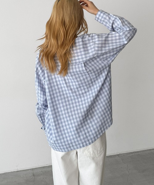 CANAL JEAN(キャナルジーン)の「El mar チェックレギュラーシャツ(シャツ/ブラウス・レディース・サックスブルー・ONE SIZE)」の3枚目の写真
