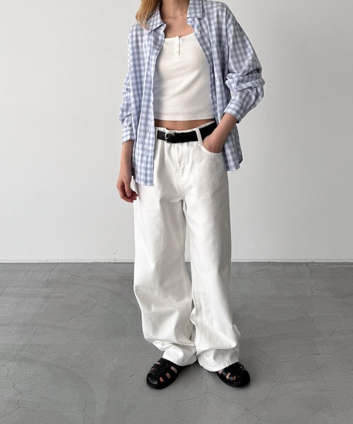 CANAL JEAN(キャナルジーン)の「El mar チェックレギュラーシャツ(シャツ/ブラウス・レディース・サックスブルー・ONE SIZE)」の4枚目の写真