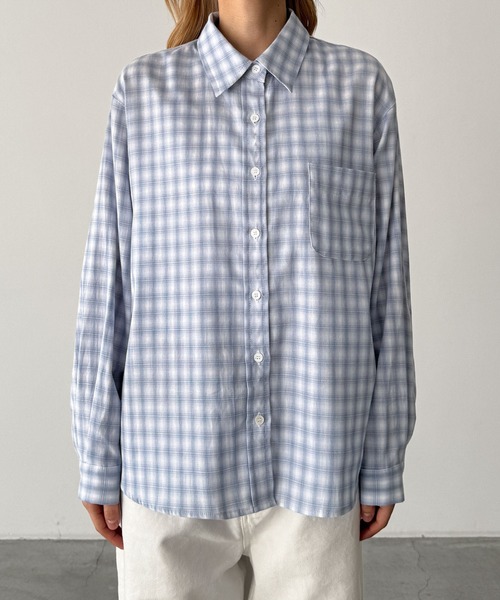 CANAL JEAN(キャナルジーン)の「El mar チェックレギュラーシャツ(シャツ/ブラウス・レディース・サックスブルー・ONE SIZE)」の5枚目の写真