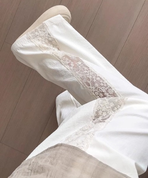 Mejoul（メジュール）の「サイドレース切り替え バックポケットワイドイージーパンツ（その他パンツ・レディース・サックスブルー/ホワイト・F）」の6枚目の写真