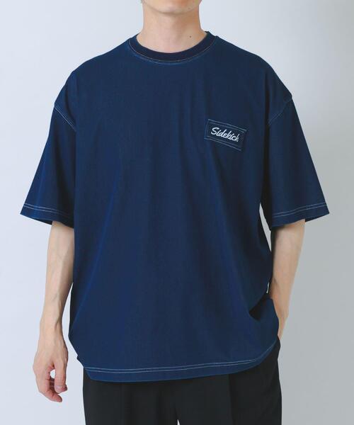 セール】HIGH COOLワンポイント刺繍デニムTシャツ（Tシャツ/カットソー