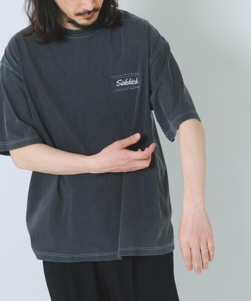 ITEMS URBANRESEARCH(アイテムズ アーバンリサーチ)の「HIGH COOLワンポイント刺繍デニムTシャツ(Tシャツ/カットソー・メンズ・ネイビー/ブラック/ブルー・MEDIUM/LARGE)」の5枚目の写真