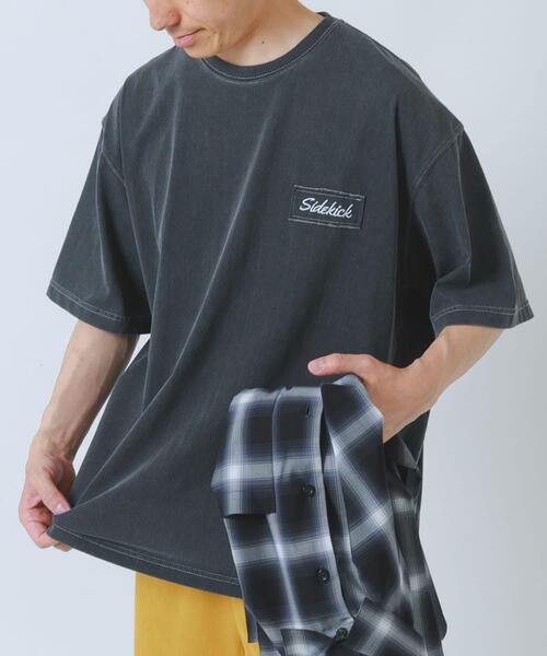 ITEMS URBANRESEARCH(アイテムズ アーバンリサーチ)の「HIGH COOLワンポイント刺繍デニムTシャツ(Tシャツ/カットソー・メンズ・ネイビー/ブラック/ブルー・MEDIUM/LARGE)」の8枚目の写真